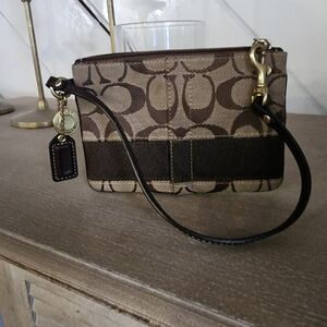 Coach Legacy- Brown and Tan Wristlet